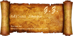 Gácsi Zdenka névjegykártya